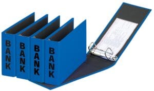 Blauwe Pagna ringmap PCR van 14 Ć 25 cm met glanzende afwerking en zwarte belettering