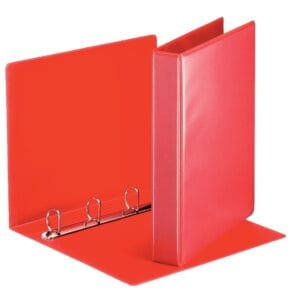 Esselte personaliseerbare ringmap, rug van 5,1 cm, 4 D-ringen van 30 mm, rood — personaliseerbare mappen