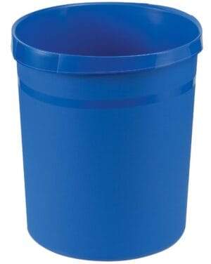 Blauwe ronde papiermand van Han met mat oppervlak, 18 liter