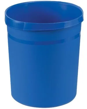 Blauwe ronde papiermand van Han met mat oppervlak, 18 liter