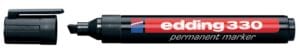 Edding e-330 permanente marker in zwart met beitelpunt en schrijfbreedte van 1-5 mm