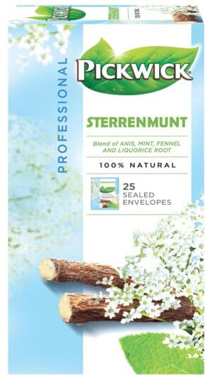 Pak Pickwick Sterrenmunt thee met 25 zakjes van 2 g