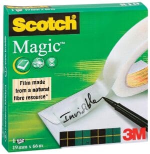 Rol Scotch Magic Tape plakband van 19 mm breed en 66 m lang