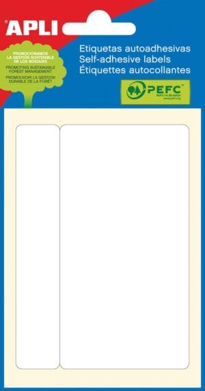 Apli witte etiketten ft 53 x 100 mm (b x h), 6 stuks, 1 per blad (2687) — etiketten in kleinverpakking
