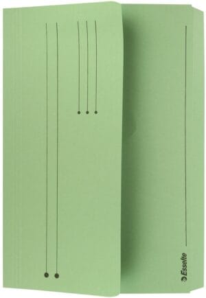 Groene Esselte documentenmap Pocket File van Manilla karton in folioformaat