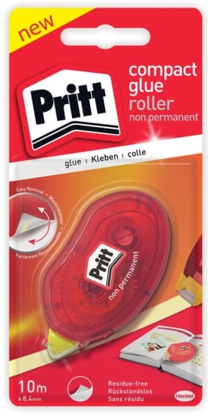 Pritt lijmroller Compact niet-permanent op blister met tape van 8,4 mm