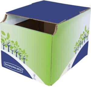Bankers Box prullenbak van FSC-gecertificeerd golfkarton met inhoud van 36 liter