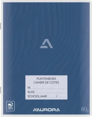 Aurora puntenboek 16,5 x 21 cm met 64 voorgedrukte bladzijden