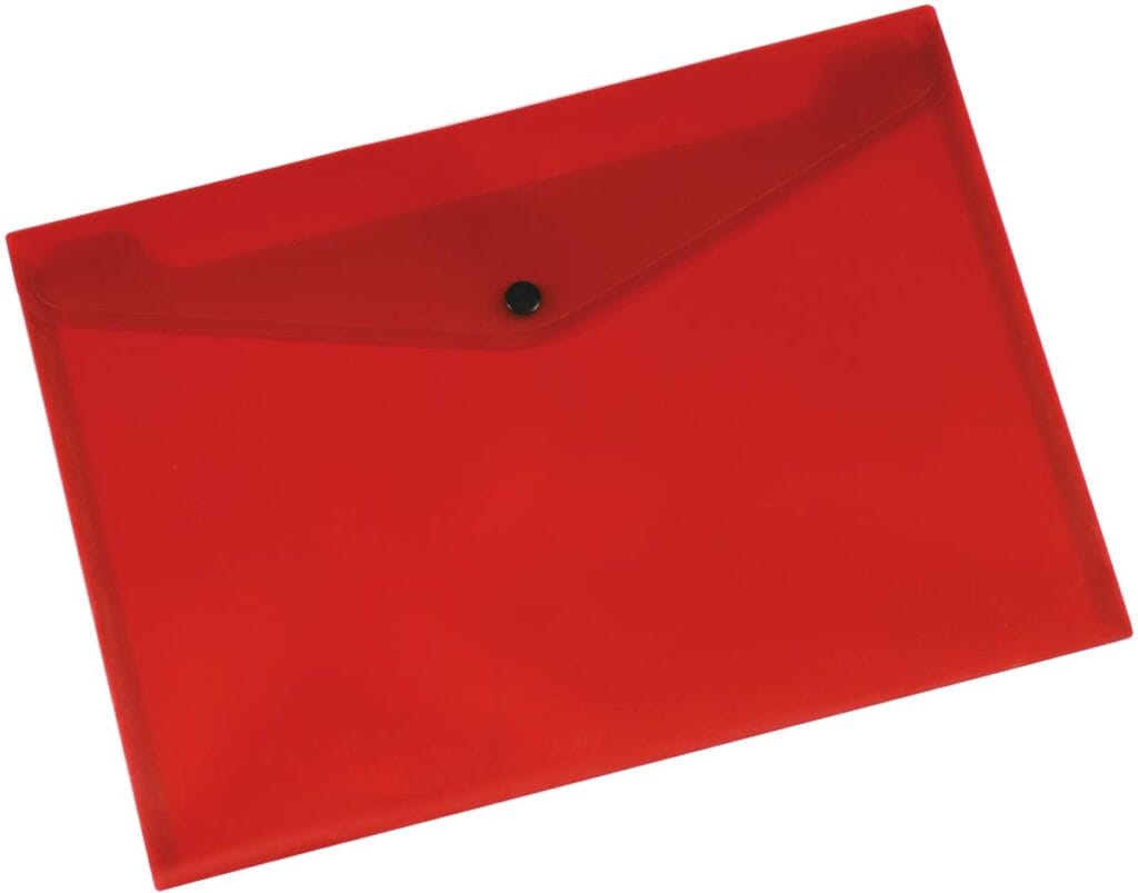 HERMA 20057 Porte-documents A5 transparent orange, petites pochettes transparentes avec bouton-pression, enveloppe en plastique pour école, université, bureau, voyage