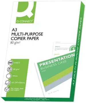 Pak Q-Connect kopieerpapier A3 van 80 g/m² met 500 vel