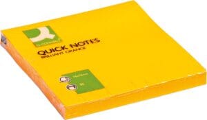 Q-Connect Quick Notes memoblok 76 × 76 mm in neonoranje met 80 vel