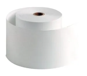 Vijf witte rekenrollen van 57 mm breed met asgat van 12 mm