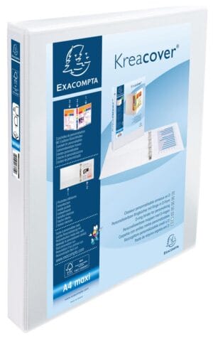 Witte Exacompta personaliseerbare ringmap A4 Maxi met vier D-ringen van 25 mm