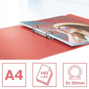 Esselte Colour'Breeze ringmap A4 - 2 ringen, PP, koraal ā productfoto 2
