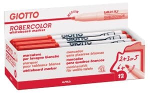 Giotto Robercolor whiteboardmarker in rood met ronde punt en 4 mm schrijfbreedte