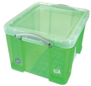 Really Useful Box opbergdoos 35 liter, transparant groen — hangmappenkoffer