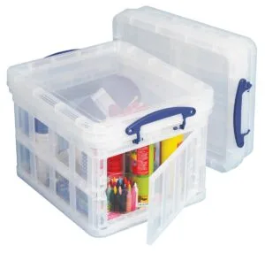 Really Useful Box opbergdoos 35 liter opvouwbaar, transparant — detail 2
