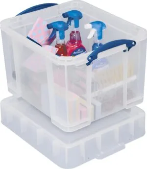 Really Useful Box opbergdoos 35 liter XL, transparant, voor het opbergen van medium LP's