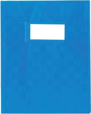 Blauwe schriftomslag van PP met venster voor schrift van 16,5 x 21 cm