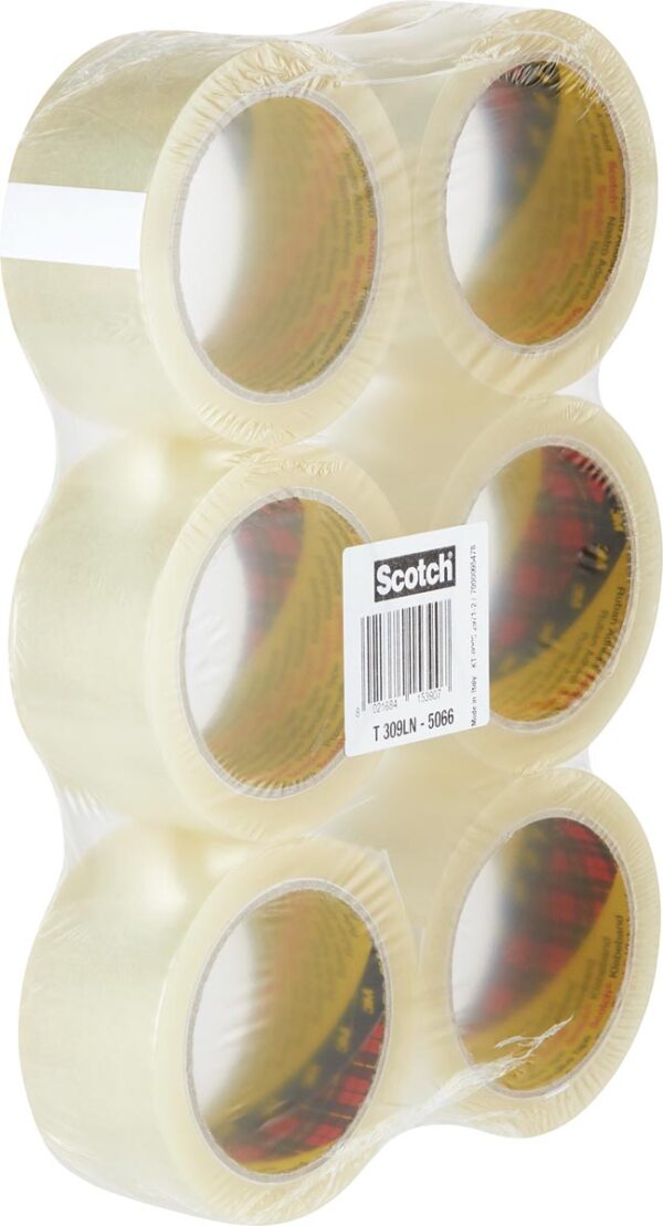 Scotch geluidsarme verpakkingstape, ft 50 mm x 66 m, transparant, pak van 6 rollen - Afbeelding 2