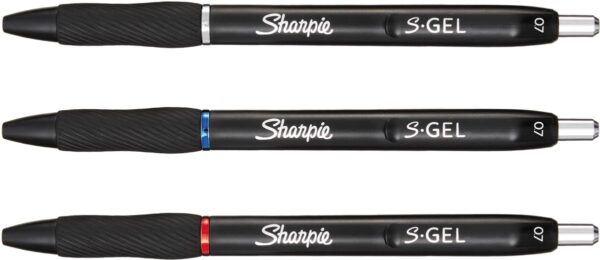 Sharpie S-gel roller, medium punt, blister van 3 stuks, geassorteerde kleuren