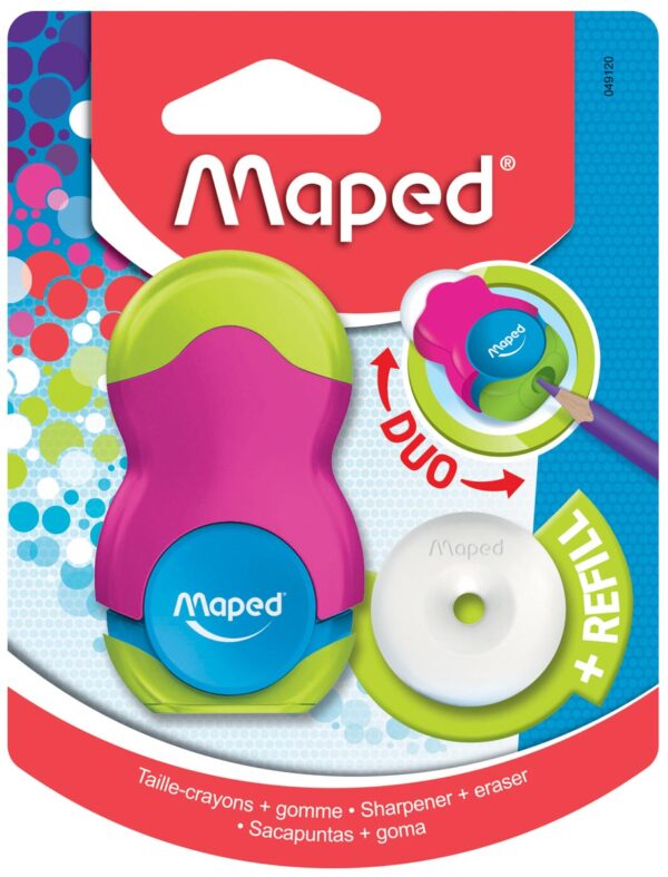 Maped potloodslijper + gom Loopy Soft Touch, blister met 1 stuk - Afbeelding 2