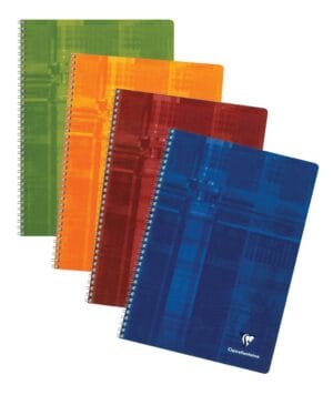 Clairefontaine schrift A4 geruit 5 mm met kantlijn en kartonnen kaft in assortiment kleuren