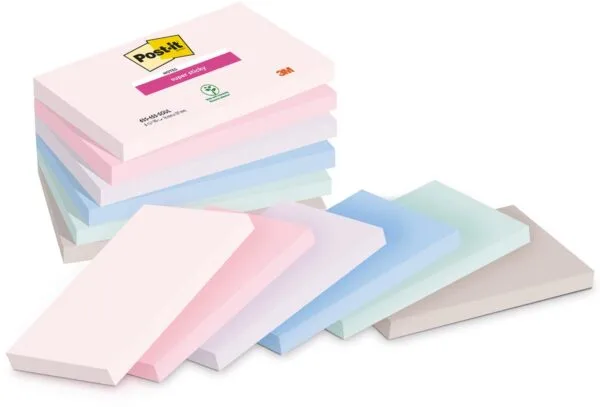 Post-it Super Sticky notes Soulful, 90 vel, ft 76 x 127 mm, geassorteerde kleuren, pak van 6 blokken - Afbeelding 2