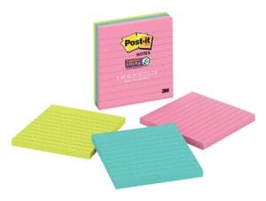 Post-it Super Sticky Notes XL Cosmic - 101 × 101 mm, gelijnd, pak van 3 blokken van 70 vel — productfoto 2