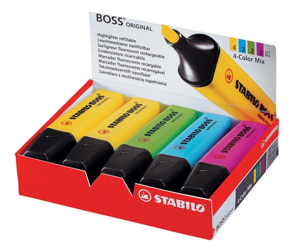 STABILO Boss Original Markeerstiften – Set Van 10 – 5 Helder + 5 Pastel – Met Anti-Droog Technologie