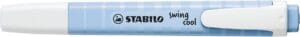 STABILO swing cool markeerstift in cloudy blue met doorschijnend lichaam en witte clip