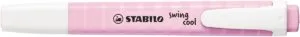 STABILO swing cool markeerstift in pastelroze met schuine punt en witte clip
