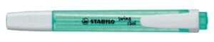 Turkooise STABILO swing cool markeerstift met schuine punt en witte clip