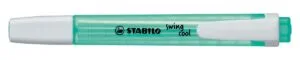 Turkooise STABILO swing cool markeerstift met schuine punt en witte clip