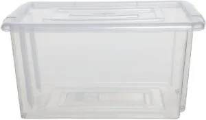 Whitefurze Stack & Store Mini opbergdoos 5 liter zonder deksel, transparant