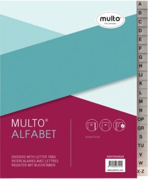 Multo tabbladen kunststof A5 - A-Z, 17-gaatsperforatie, grijs, 20-delig ā productfoto 2