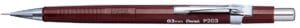 Pentel vulpotlood 0,3 mm met bruine houder en metalen drukknop