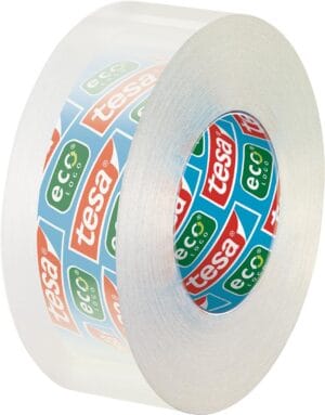 Tesafilm eco & clear ecoLogo, ft 19 mm x 33 m, toren van 8 rolletjes — transparante plakband
