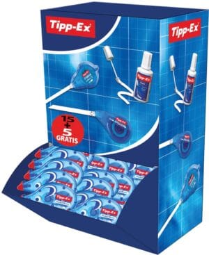 Tipp-Ex Pocket Mouse correctieroller in transparante houder, doos van 20 stuks