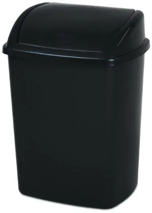 Zwarte Vepa Bins vuilbak van 26 liter met swingdeksel