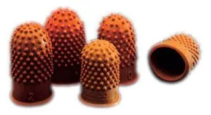 Oranje rubberen telvingers van Velos, maat nr. 2 met diameter 20 mm