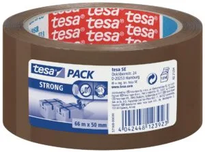 Rol tesa verpakkingsplakband Strong van 50 mm × 66 m in bruin PP