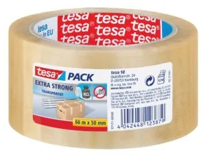 Tesa verpakkingsplakband Extra Strong, ft 50 mm x 66 m, PVC, transparant — verpakkingstape en dispensers