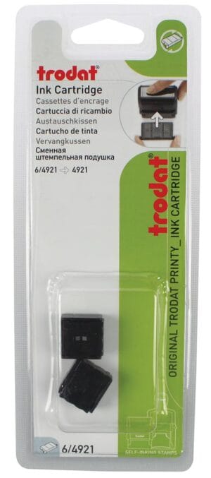 Trodat vervangkussen zwart, voor stempel 4921, blister met 2 stuks — stempelkussens en -inkten