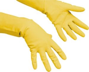 Gele Vileda Multi Purpose huishoudhandschoenen in maat large van natuurlijk latex