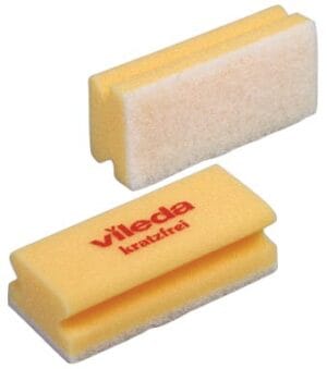 Gele Vileda Glitzi Non-Scratch schuurspons, pak van 10 stuks