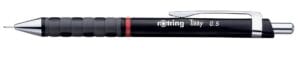 Zwarte Rotring Tikky vulpotlood met 0,5 mm stift, metalen clip en geïntegreerde gum