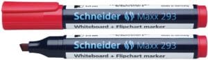 Rode Schneider Maxx 293 whiteboard- en flipchartmarker met schuine punt