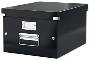 Zwarte Leitz WOW opbergdoos Click & Store voor A4-documenten