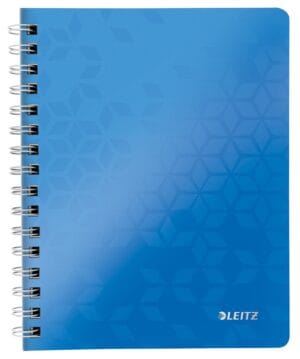 Leitz WOW schrift A4 met blauwe PP-kaft en geruite bladzijden